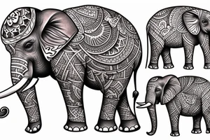 Animated elephant tattoo idea