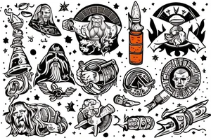 Astronaut Weltall vikinger rauchen tattoo idea