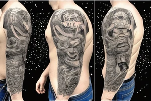 Astronaut Weltall vikinger rauchen tattoo idea