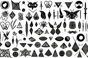 Love bugs breathe air mensch fine lines geometric symbols witchy tattoo idea