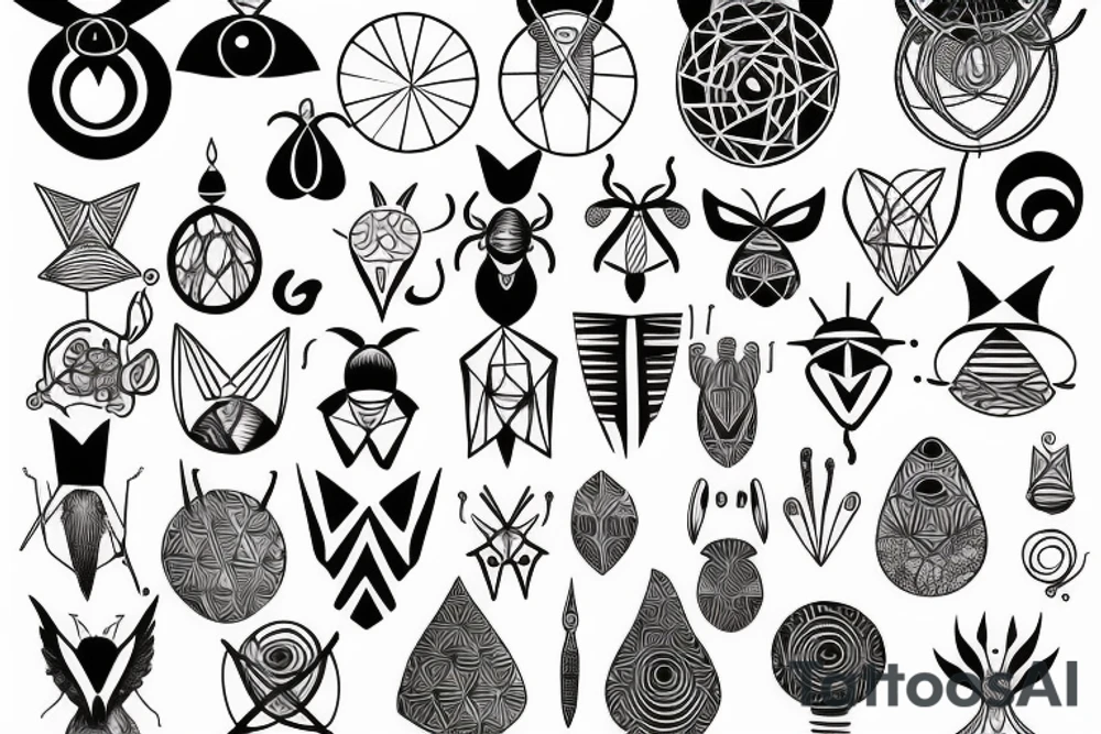 Love bugs breathe air mensch fine lines geometric symbols witchy tattoo idea