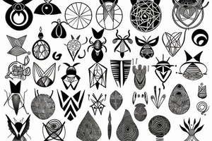 Love bugs breathe air mensch fine lines geometric symbols witchy tattoo idea