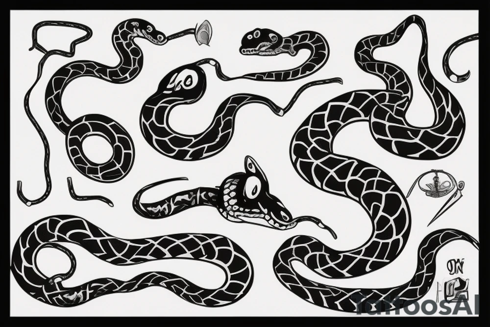 Snake in the shape of the cresta run in st. Moritz tattoo idea