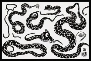 Snake in the shape of the cresta run in st. Moritz tattoo idea
