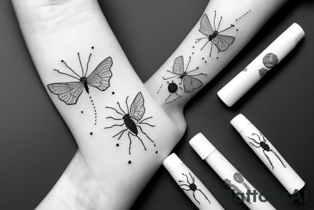 Love bugs breathe air symbol mensch fine lines tattoo idea