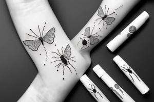 Love bugs breathe air symbol mensch fine lines tattoo idea