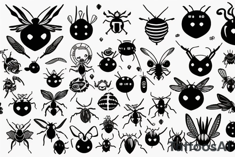 Love bugs breathe air symbol mensch fine lines tattoo idea