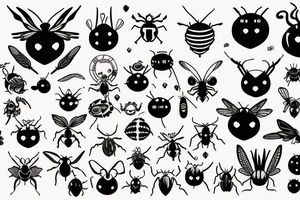 Love bugs breathe air symbol mensch fine lines tattoo idea