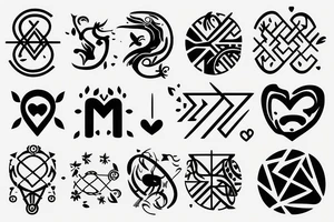 Air symbol with love fine lines small tattoo idea