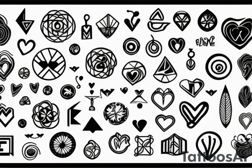 Air symbol with love fine lines small tattoo idea