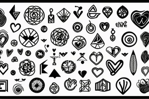 Air symbol with love fine lines small tattoo idea