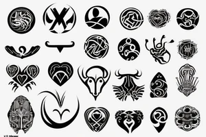 Air symbol with love fine lines small tattoo idea