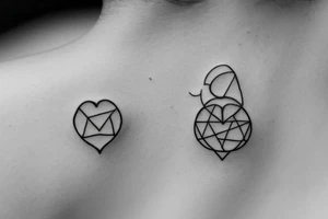 Air symbol with extra line crossing it and little heart type icon overlayed or integrated somehow tattoo idea