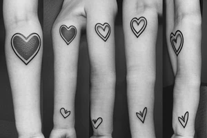 Air symbol with extra line crossing it and little heart type icon overlayed or integrated somehow tattoo idea