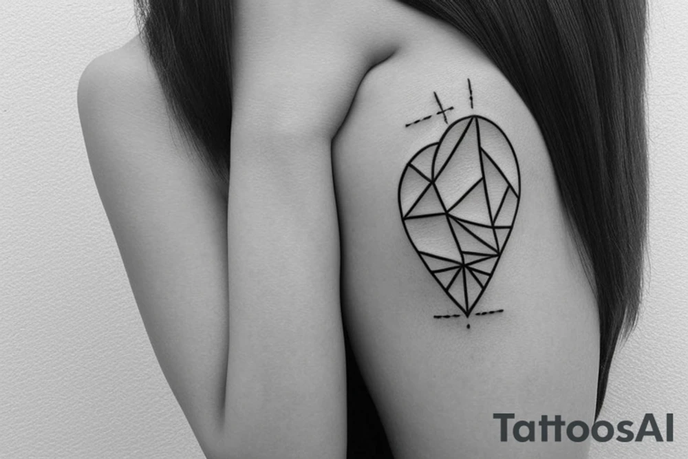 Air symbol with extra line crossing it and little heart type icon overlayed or integrated somehow tattoo idea
