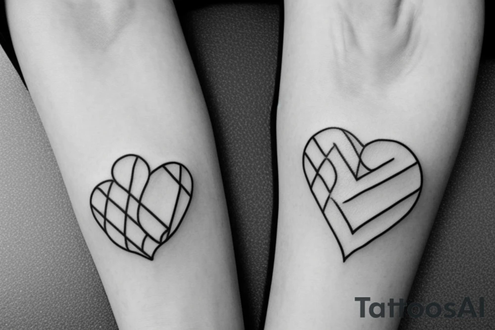 Air symbol with extra line crossing it and little heart type icon overlayed or integrated somehow tattoo idea