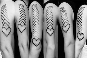 Air symbol with extra line crossing it and little heart type icon overlayed or integrated somehow tattoo idea