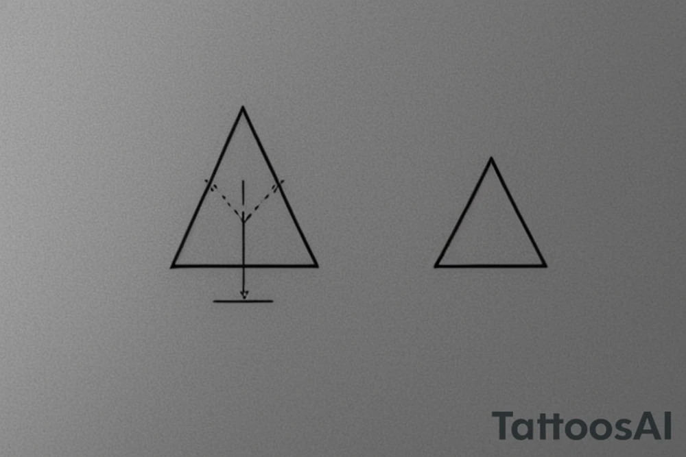 Triangle with two parallel lines crossing it parallel to the base. Small. Simple minimalist tattoo idea Triangle with two parallel lines crossing it parallel to the base. Small. Simple minimalist tattoo idea