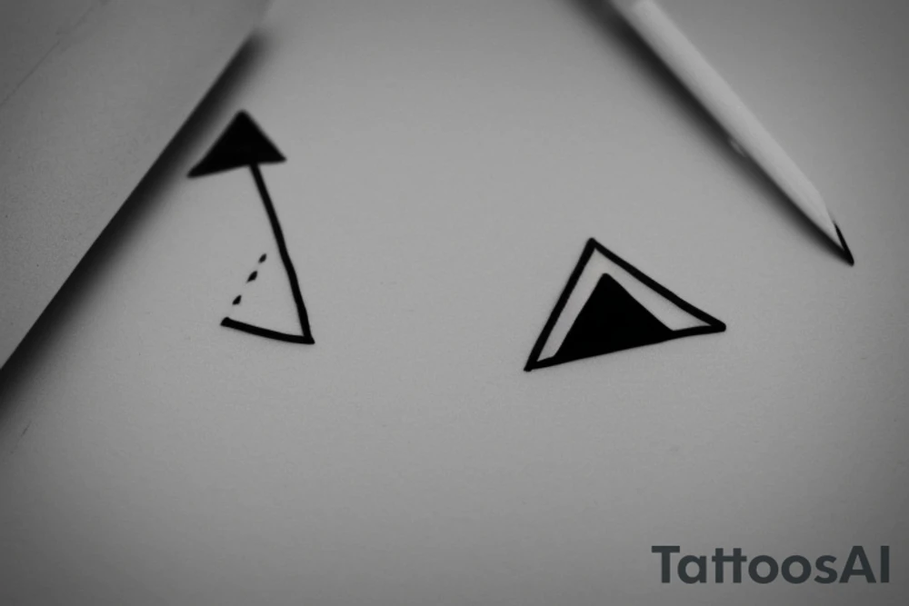 Triangle with two parallel lines crossing it parallel to the base. Small. Simple minimalist tattoo idea Triangle with two parallel lines crossing it parallel to the base. Small. Simple minimalist tattoo idea