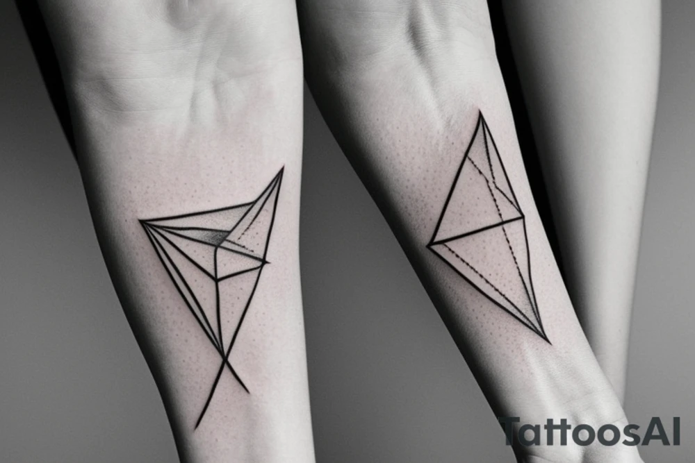 Triangle with two parallel lines crossing it parallel to the base. Small. Simple minimalist tattoo idea Triangle with two parallel lines crossing it parallel to the base. Small. Simple minimalist tattoo idea