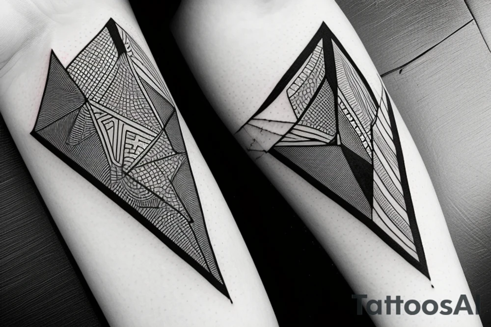 Triangle with two parallel lines crossing it parallel to the base. tattoo idea Triangle with two parallel lines crossing it parallel to the base. tattoo idea
