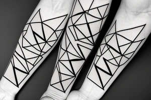 Triangle with two parallel lines crossing it parallel to the base. tattoo idea