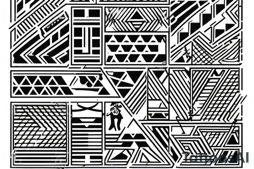 Triangle with two parallel lines crossing it parallel to the base. tattoo idea