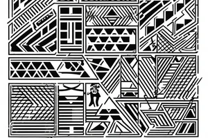 Triangle with two parallel lines crossing it parallel to the base. tattoo idea