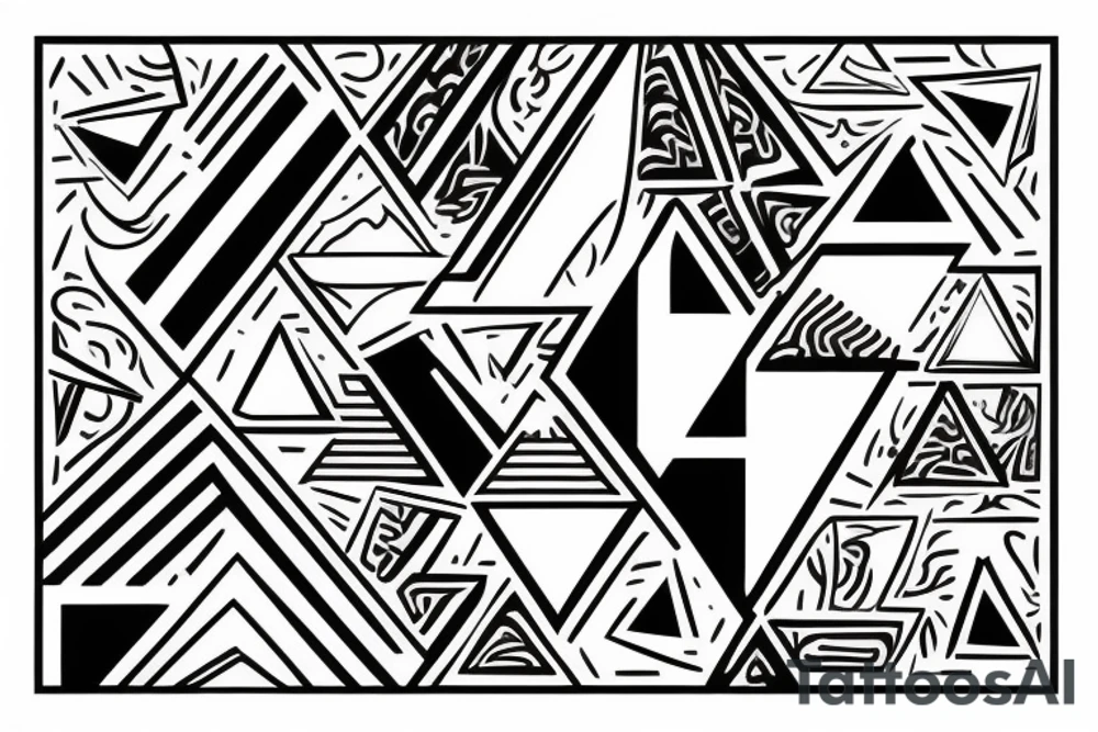 Triangle with two parallel lines crossing it parallel to the base. tattoo idea