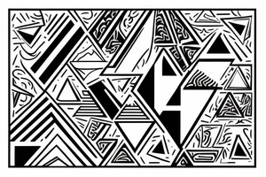 Triangle with two parallel lines crossing it parallel to the base. tattoo idea