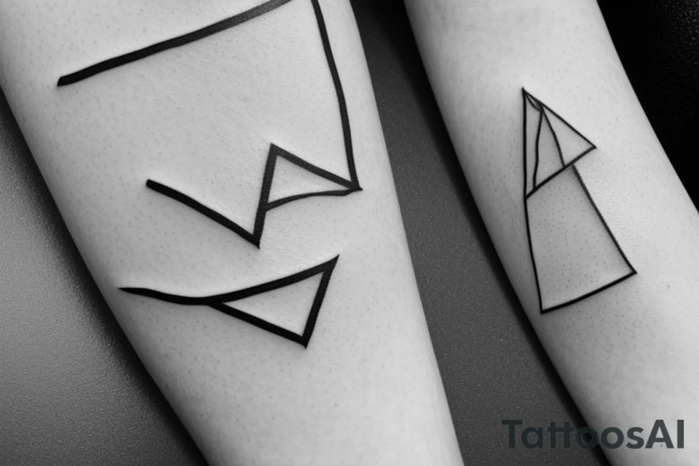 Triangle with two parallel lines crossing it parallel to the base. tattoo idea Triangle with two parallel lines crossing it parallel to the base. tattoo idea