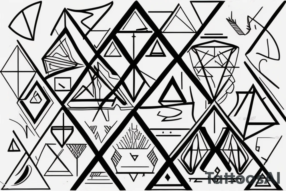 Triangle with two parallel lines crossing it parallel to the base. tattoo idea Triangle with two parallel lines crossing it parallel to the base. tattoo idea