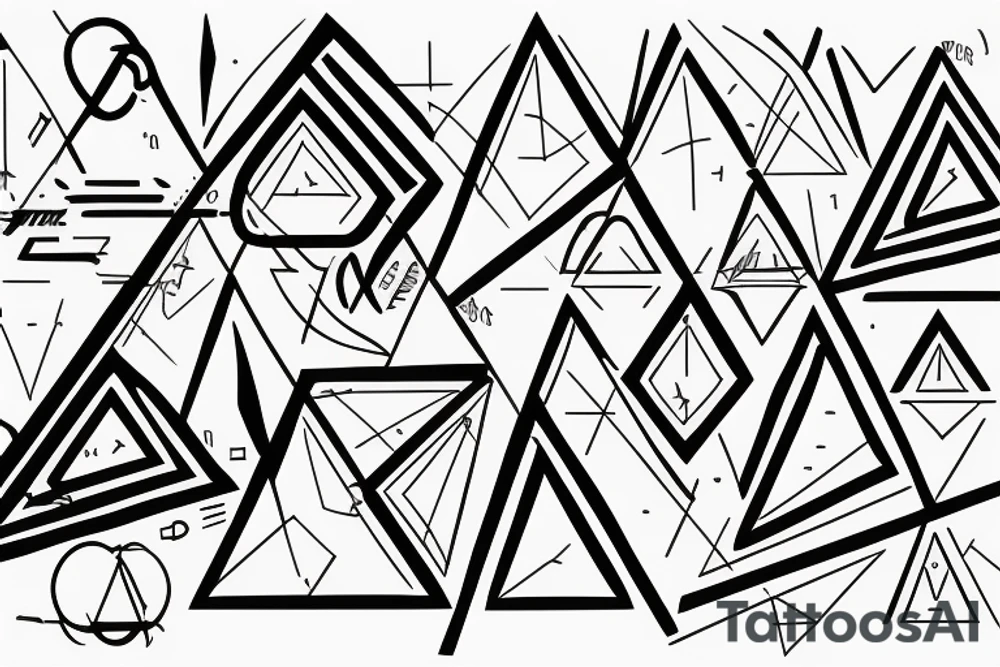 Triangle with two parallel lines crossing it parallel to the base. tattoo idea Triangle with two parallel lines crossing it parallel to the base. tattoo idea