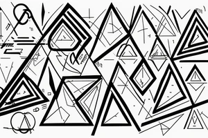 Triangle with two parallel lines crossing it parallel to the base. tattoo idea