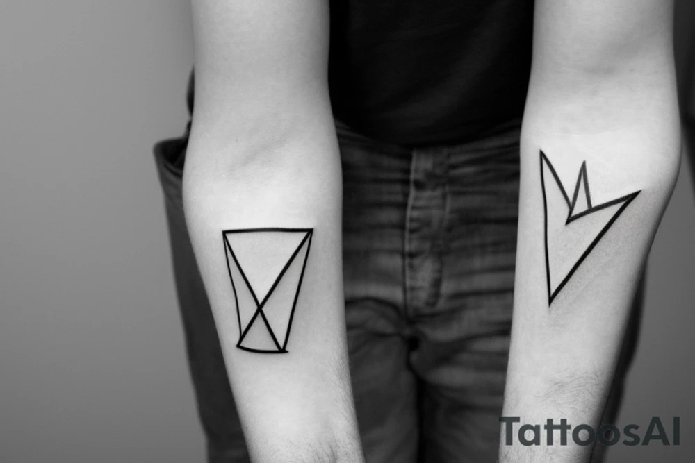 Triangle with two parallel lines crossing it parallel to the base. tattoo idea Triangle with two parallel lines crossing it parallel to the base. tattoo idea