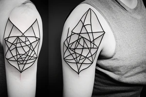 Triangle with two parallel lines crossing it parallel to the base. Air symbol sacred geometry tattoo idea