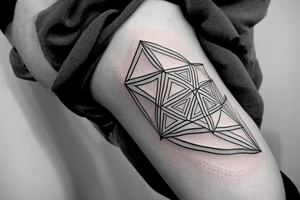 Triangle with two parallel lines crossing it parallel to the base. Air symbol sacred geometry tattoo idea