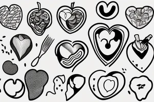 A Heart in a Food Processor cut away a small Piece of the Heart. Fineline Style tattoo idea