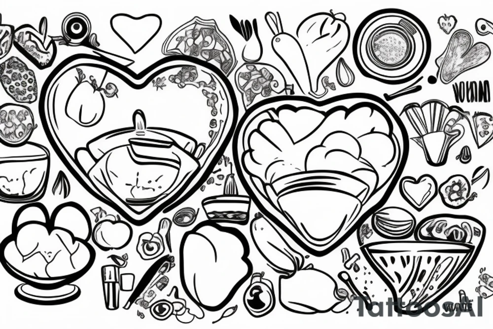 A Heart in a Food Processor. Fineline Style tattoo idea