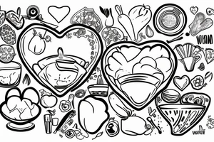 A Heart in a Food Processor. Fineline Style tattoo idea