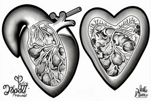 Human heart in a Food Processor. Fineline tattoo idea