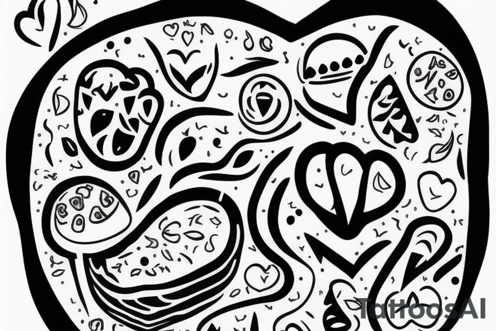 A Food Processor containing a Human Heart. Fineline tattoo idea