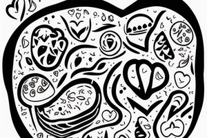 A Food Processor containing a Human Heart. Fineline tattoo idea