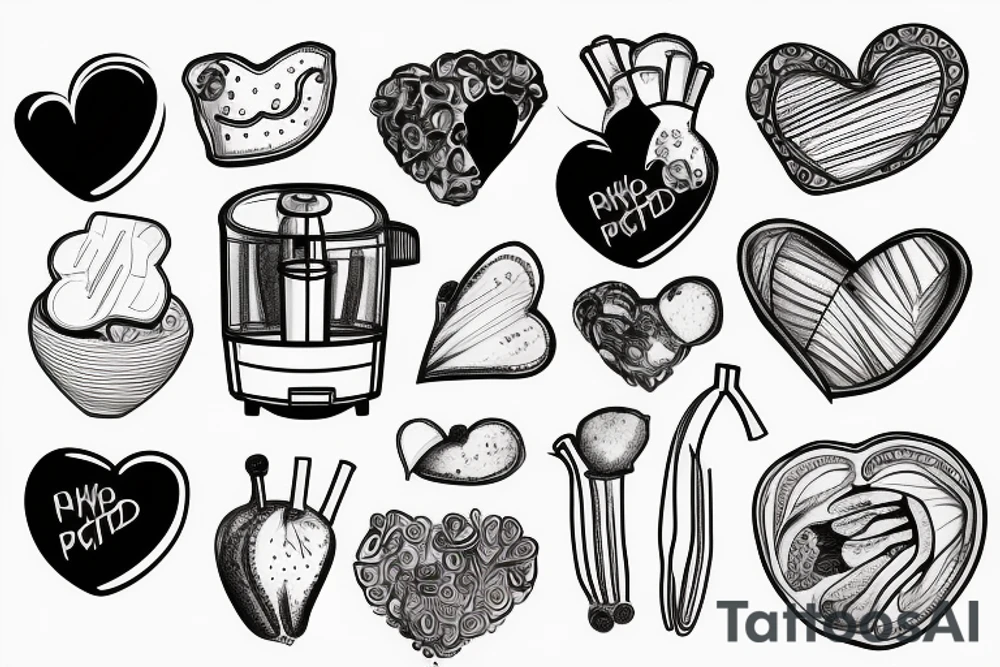 A Food Processor Processing a heart tattoo idea