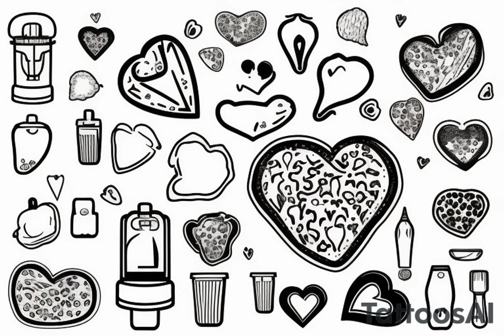 A Food Processor Processing a heart tattoo idea