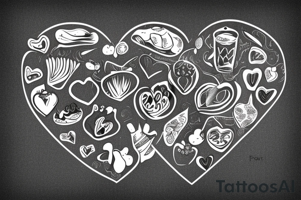A Food Processor Mixing a heart tattoo idea