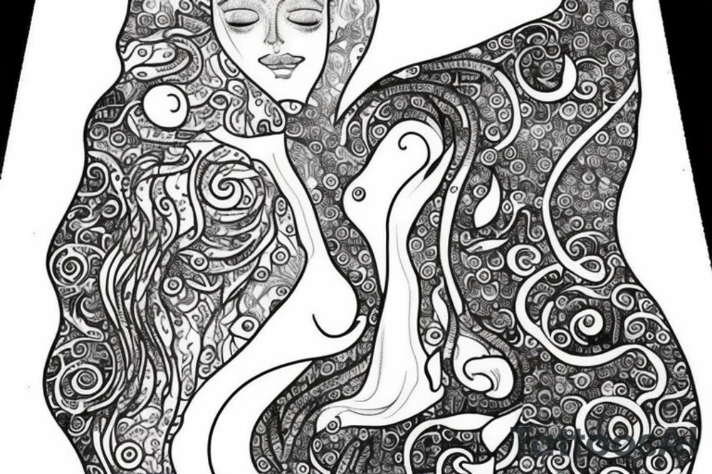 A Whale whos Belly Portraits Gustav Klimt Virgins Ort mermaid tattoo idea