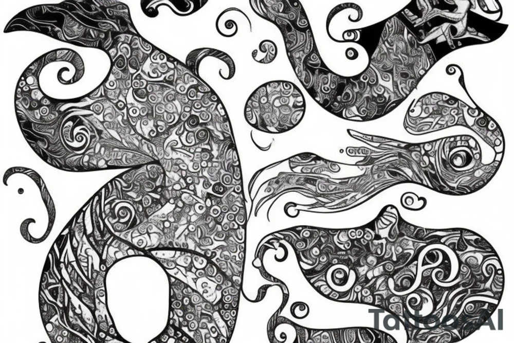 A Whale whos Belly Portraits Gustav Klimt Virgins Or mermaid tattoo idea