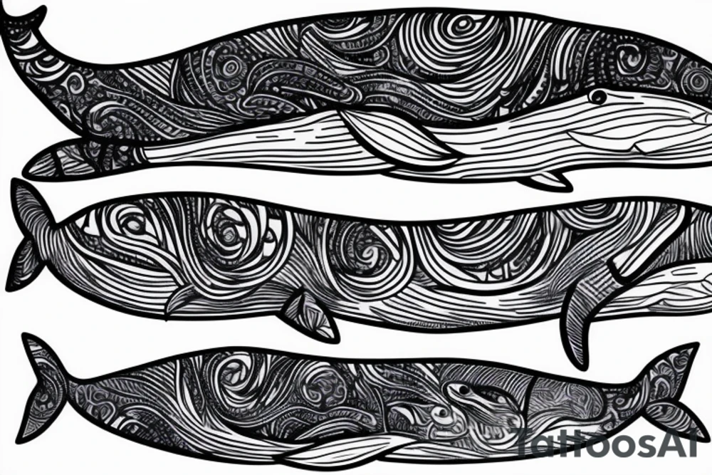 A Whale in fineline tattoo idea
