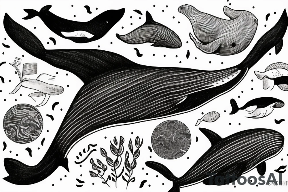 A Whale in fineline tattoo idea